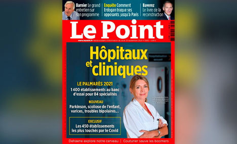 De belles performances dans le PALMARES des HOPITAUX et CLINIQUES de l’hebdomadaire Le Point